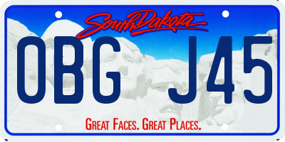 SD license plate 0BGJ45