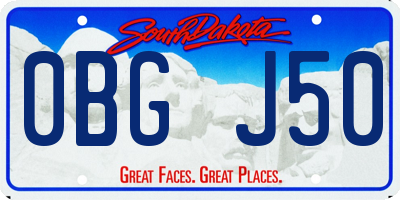 SD license plate 0BGJ50