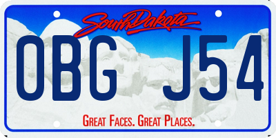 SD license plate 0BGJ54
