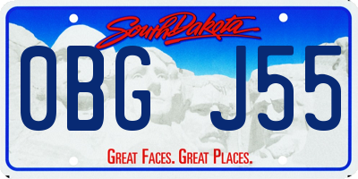 SD license plate 0BGJ55