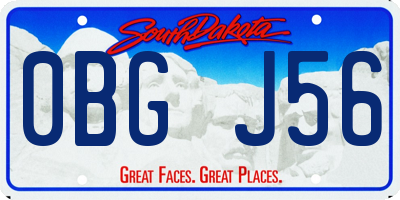 SD license plate 0BGJ56