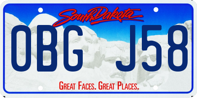 SD license plate 0BGJ58
