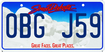 SD license plate 0BGJ59