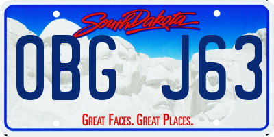 SD license plate 0BGJ63