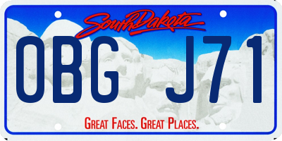 SD license plate 0BGJ71