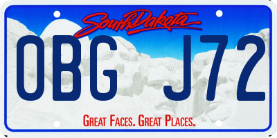 SD license plate 0BGJ72