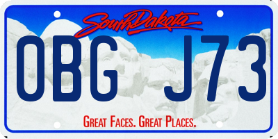 SD license plate 0BGJ73