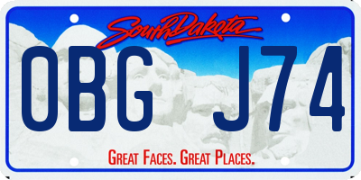 SD license plate 0BGJ74