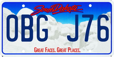 SD license plate 0BGJ76