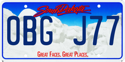 SD license plate 0BGJ77