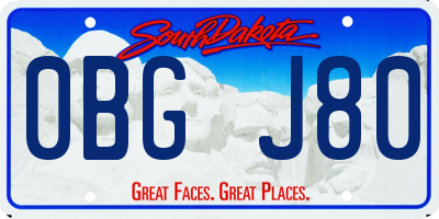 SD license plate 0BGJ80