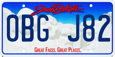 SD license plate 0BGJ82