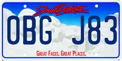SD license plate 0BGJ83