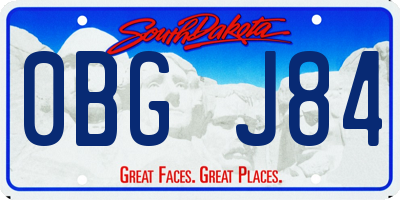 SD license plate 0BGJ84