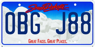 SD license plate 0BGJ88