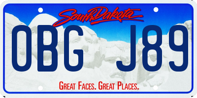 SD license plate 0BGJ89