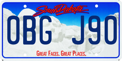 SD license plate 0BGJ90