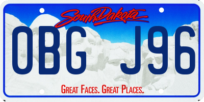 SD license plate 0BGJ96