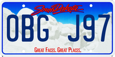 SD license plate 0BGJ97