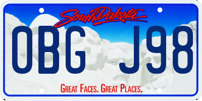 SD license plate 0BGJ98
