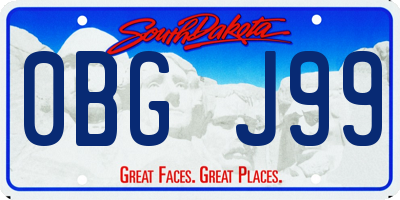 SD license plate 0BGJ99