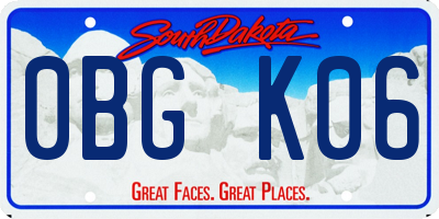 SD license plate 0BGK06