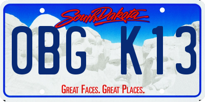 SD license plate 0BGK13