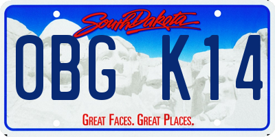 SD license plate 0BGK14