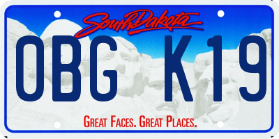 SD license plate 0BGK19