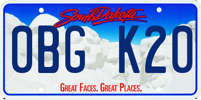 SD license plate 0BGK20