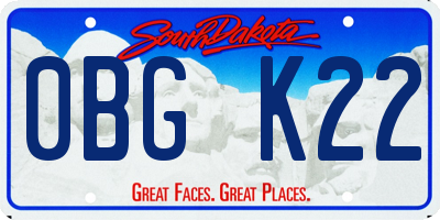 SD license plate 0BGK22