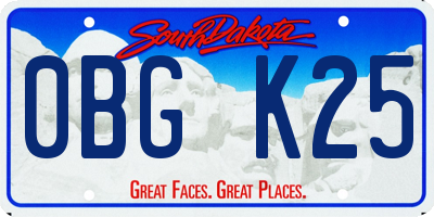 SD license plate 0BGK25