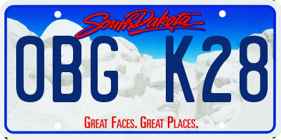 SD license plate 0BGK28