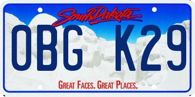 SD license plate 0BGK29