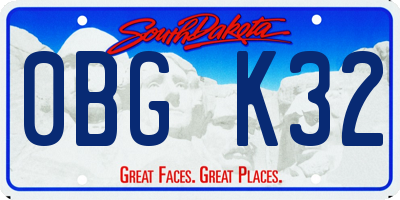 SD license plate 0BGK32