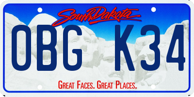 SD license plate 0BGK34
