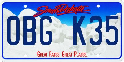 SD license plate 0BGK35