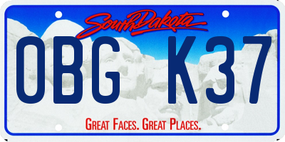 SD license plate 0BGK37