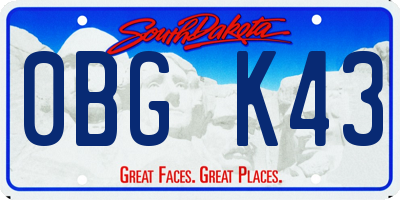 SD license plate 0BGK43