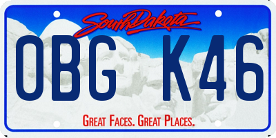 SD license plate 0BGK46