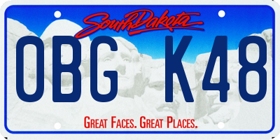 SD license plate 0BGK48