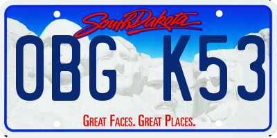 SD license plate 0BGK53