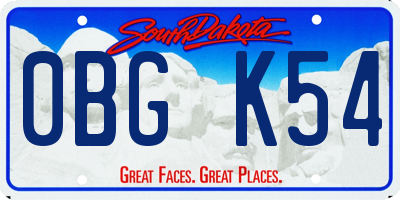 SD license plate 0BGK54