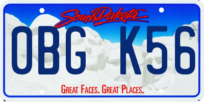 SD license plate 0BGK56