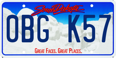 SD license plate 0BGK57