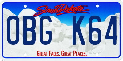 SD license plate 0BGK64