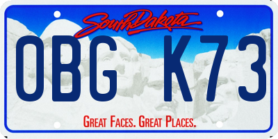 SD license plate 0BGK73