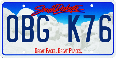 SD license plate 0BGK76
