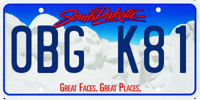 SD license plate 0BGK81