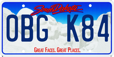 SD license plate 0BGK84
